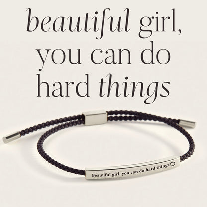 Beautiful Girl You Can Do Hard Things Inspire Bracelet