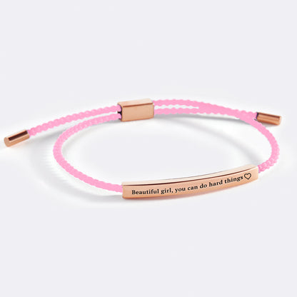 Beautiful Girl You Can Do Hard Things Inspire Bracelet