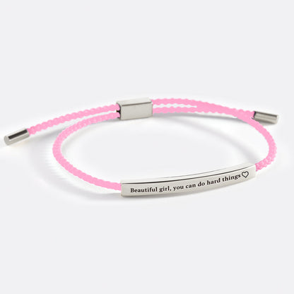 Beautiful Girl You Can Do Hard Things Inspire Bracelet