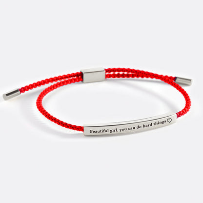 Beautiful Girl You Can Do Hard Things Inspire Bracelet