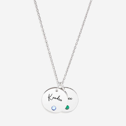 Birthstone Name Disc Necklace