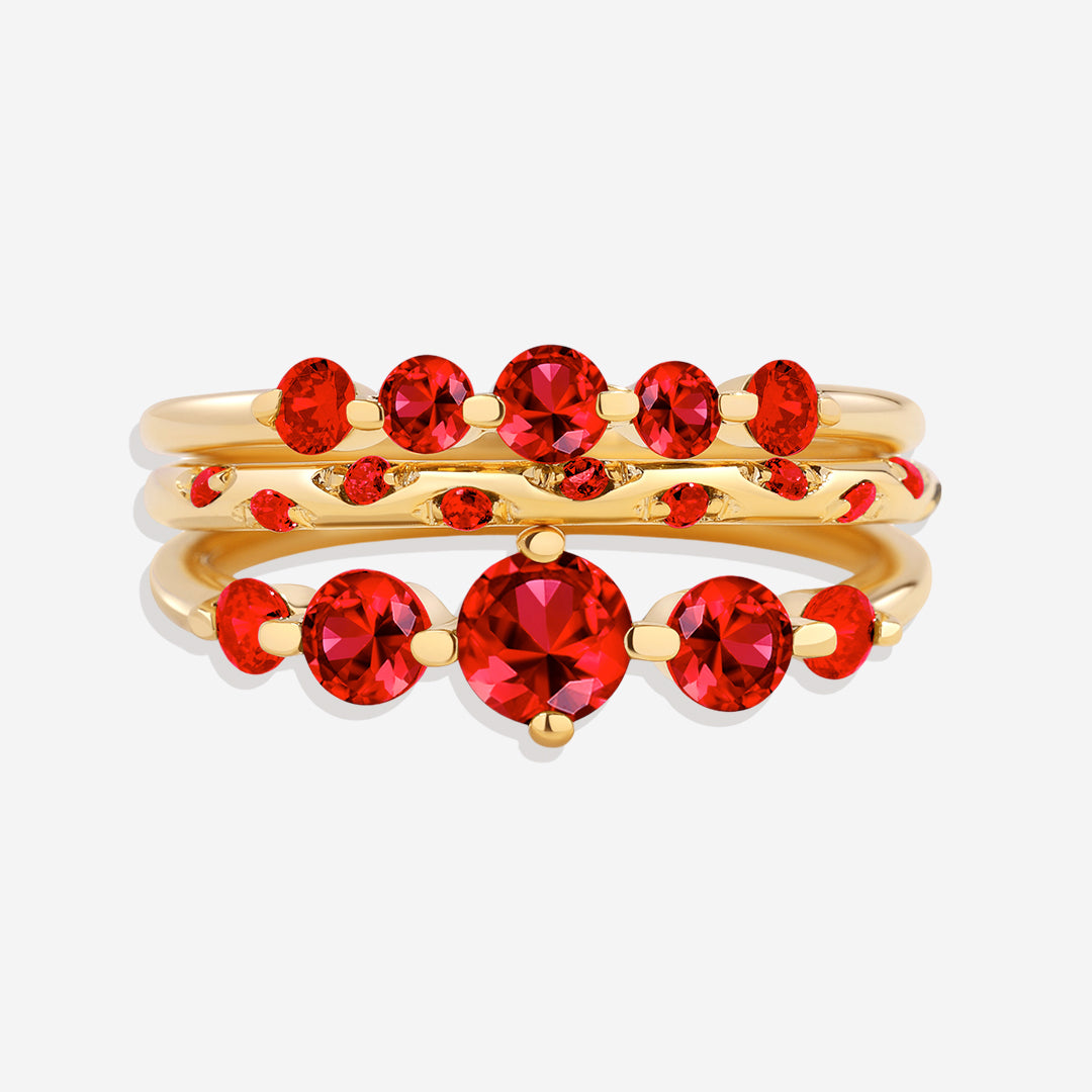 Birthstone Stacking Ring Set