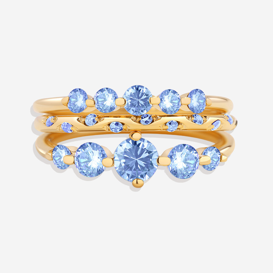 Birthstone Stacking Ring Set