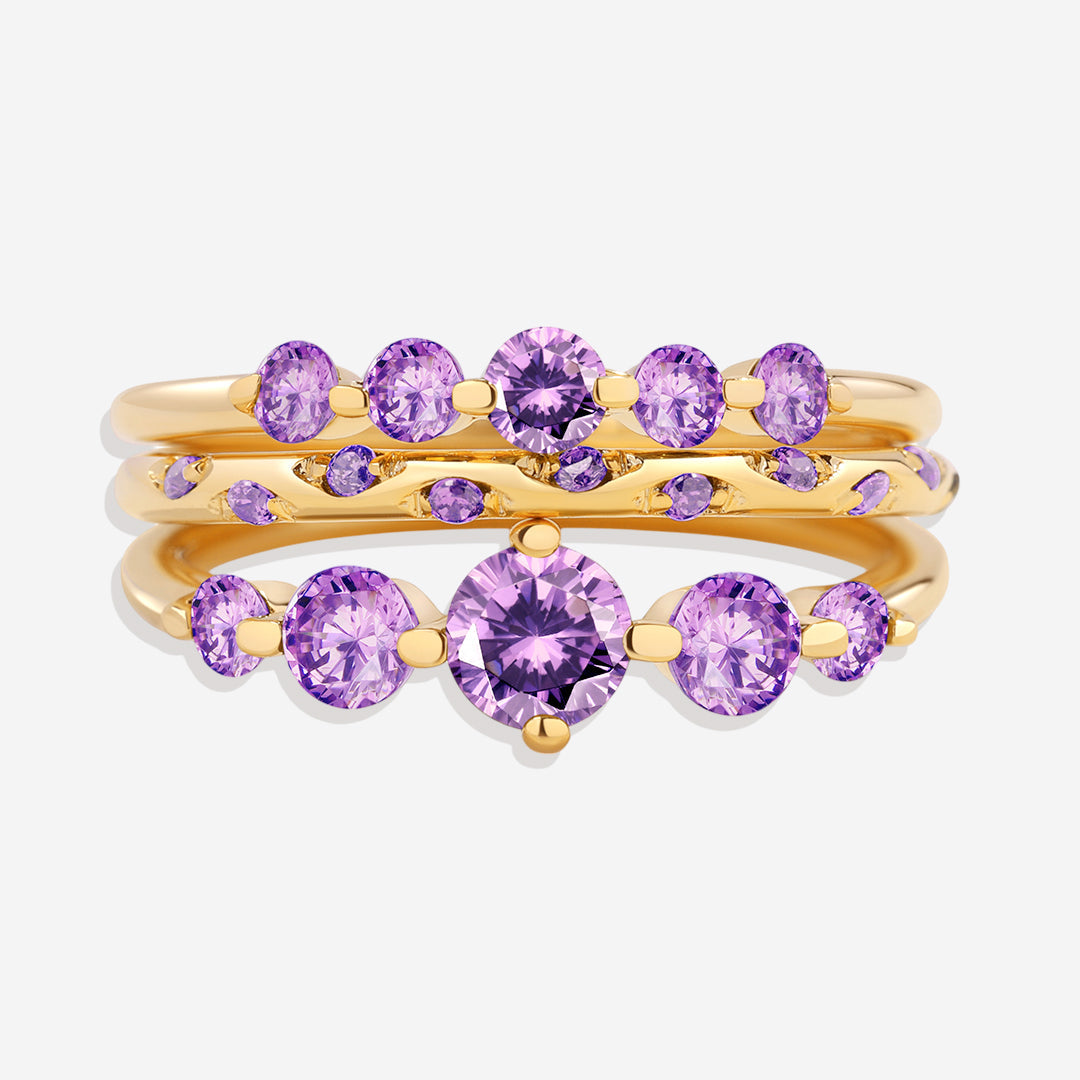 Birthstone Stacking Ring Set