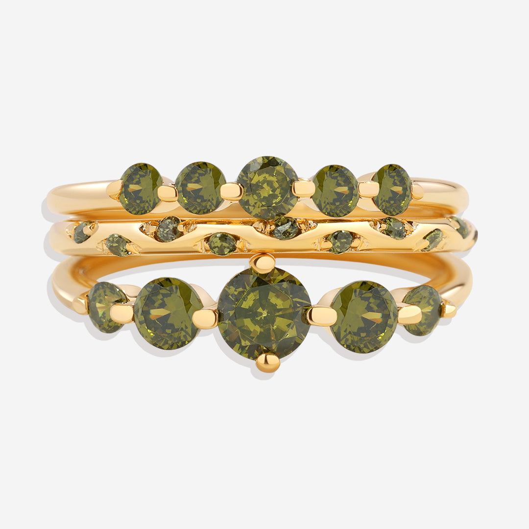 Birthstone Stacking Ring Set