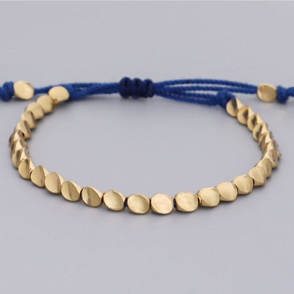 Blue Copper Beads Bracelet Set - Healing, Good Luck, & Harmony