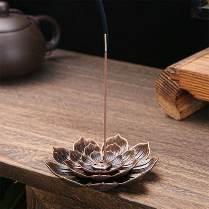 Bronze Lotus Incense Burner - For Inner Peace