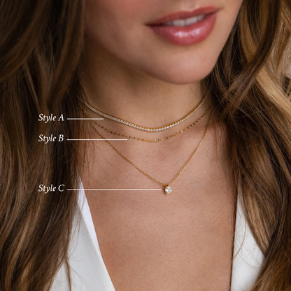 Dainty Diamond Necklace Set