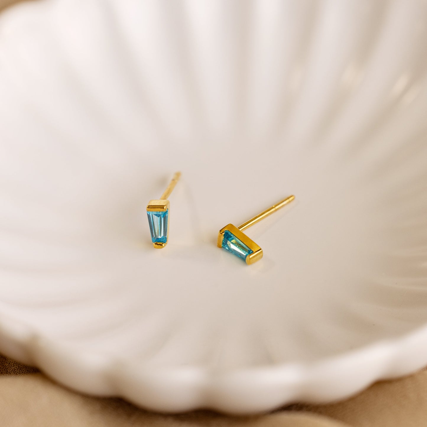 Tapered Baguette Birthstone Studs