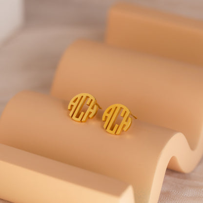 Block Monogram Earrings