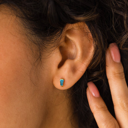 Tapered Baguette Birthstone Studs