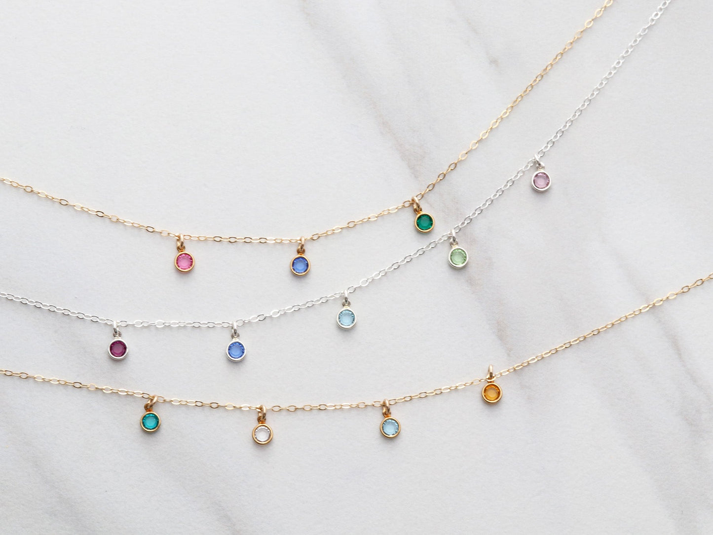 Dainty Birthstone Necklace | Build Your Own