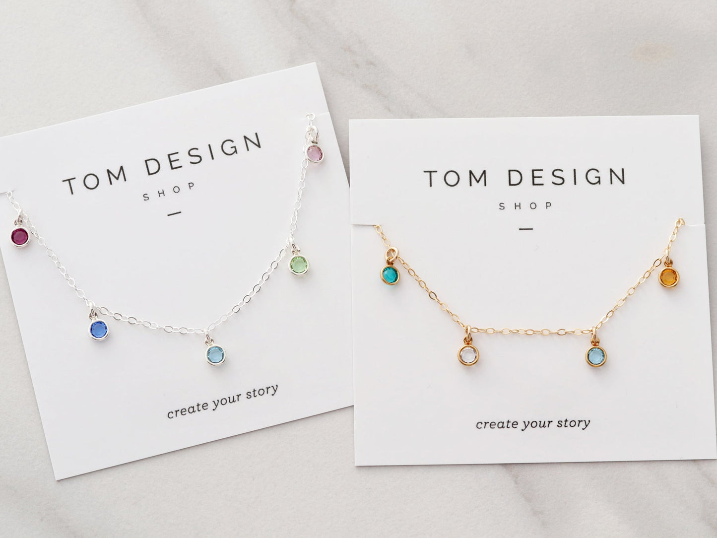 Dainty Birthstone Necklace | Build Your Own