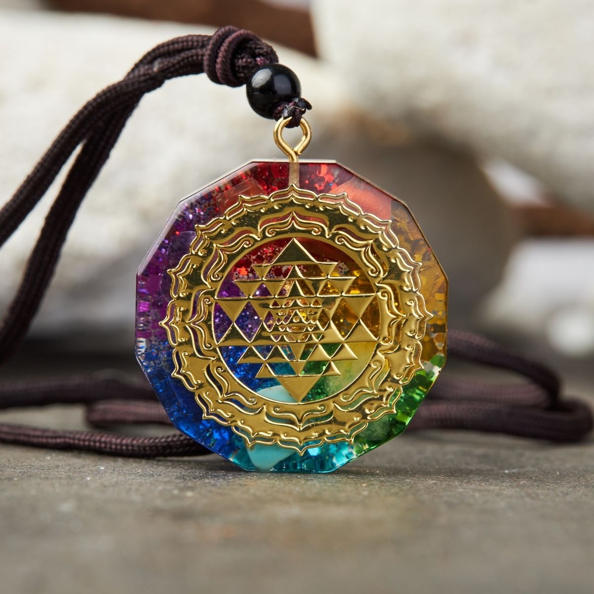 Chakra Orgonite Necklace - Balances Orgone Energy & EMF Protection