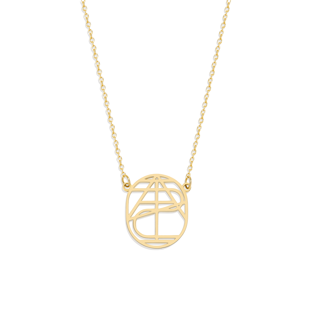 Circular Minimalist Monogram Name Necklace