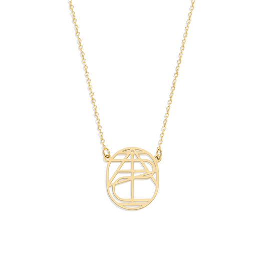 Circular Minimalist Monogram Name Necklace