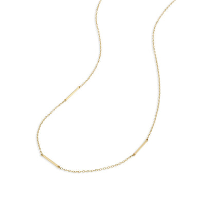 14k Gold Rose Bar Necklace