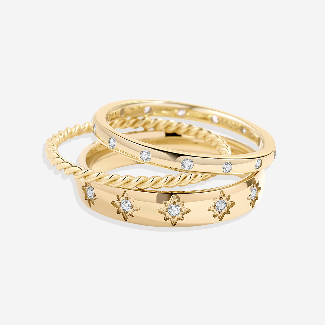 Cosmic Stacking Ring Set