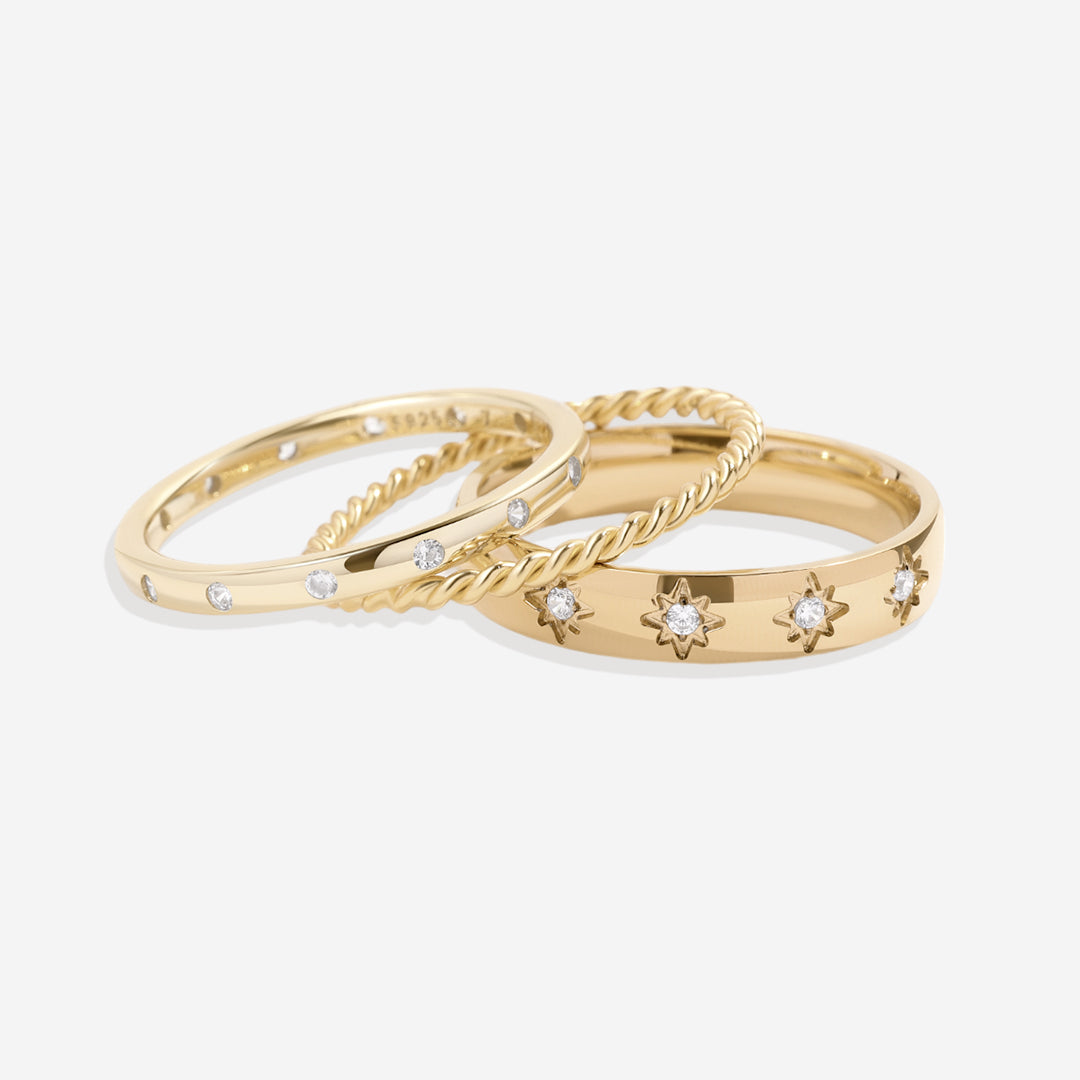 Cosmic Stacking Ring Set