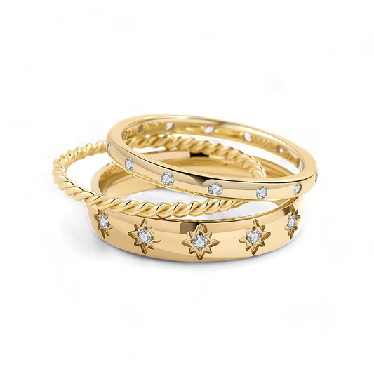 Cosmic Stacking Ring Set