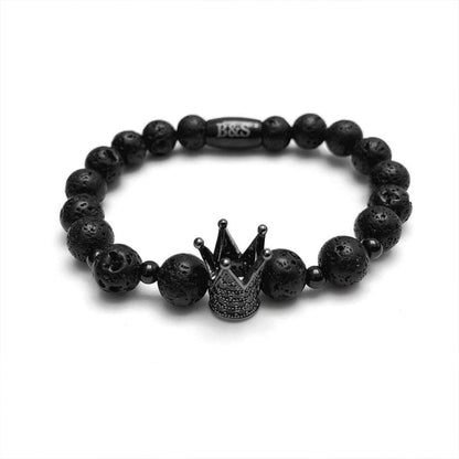 Black Crown with Lava Stones