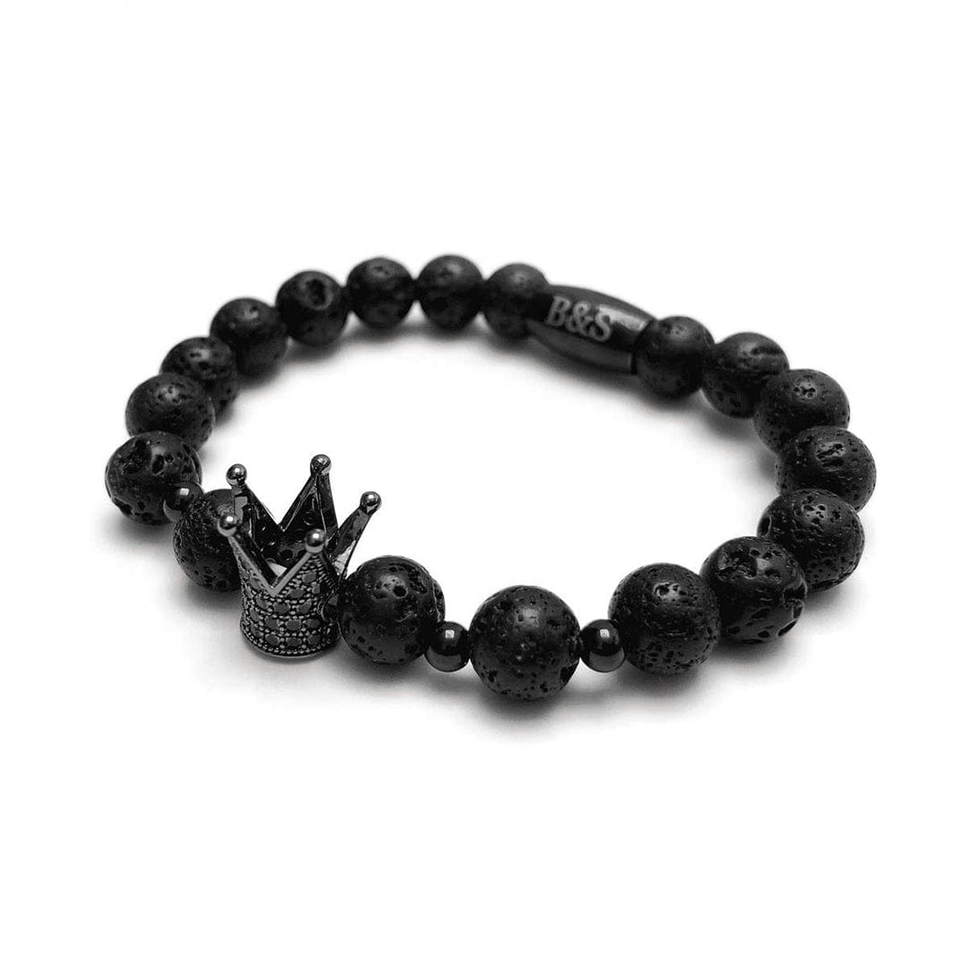 Black Crown with Lava Stones