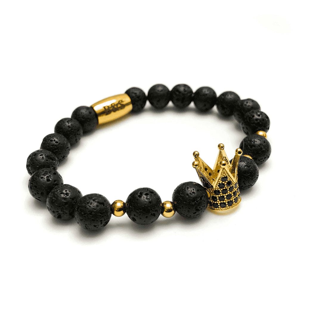 Gold Crown with Lava Stones