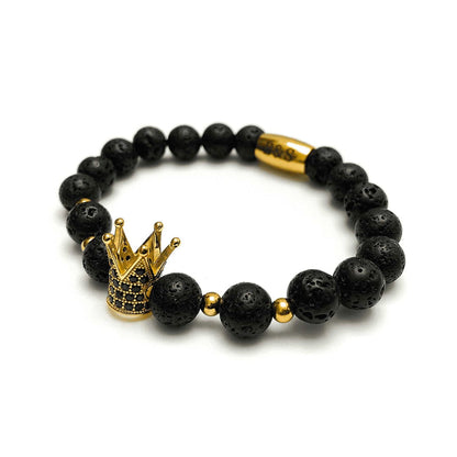 Gold Crown with Lava Stones