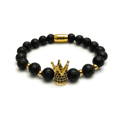 Gold Crown with Lava Stones