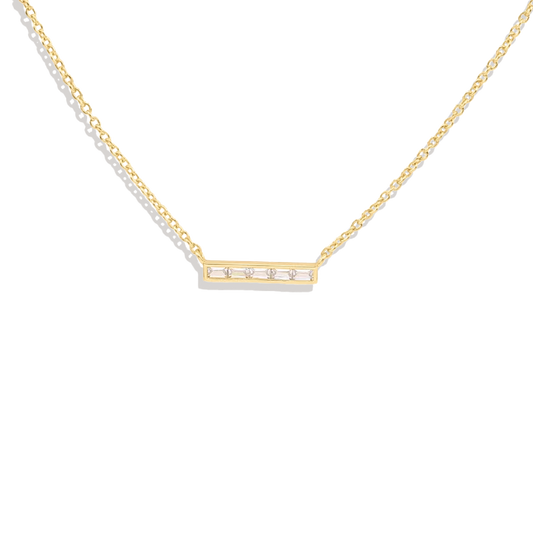 Dainty Crystal Bar Pendant Necklace