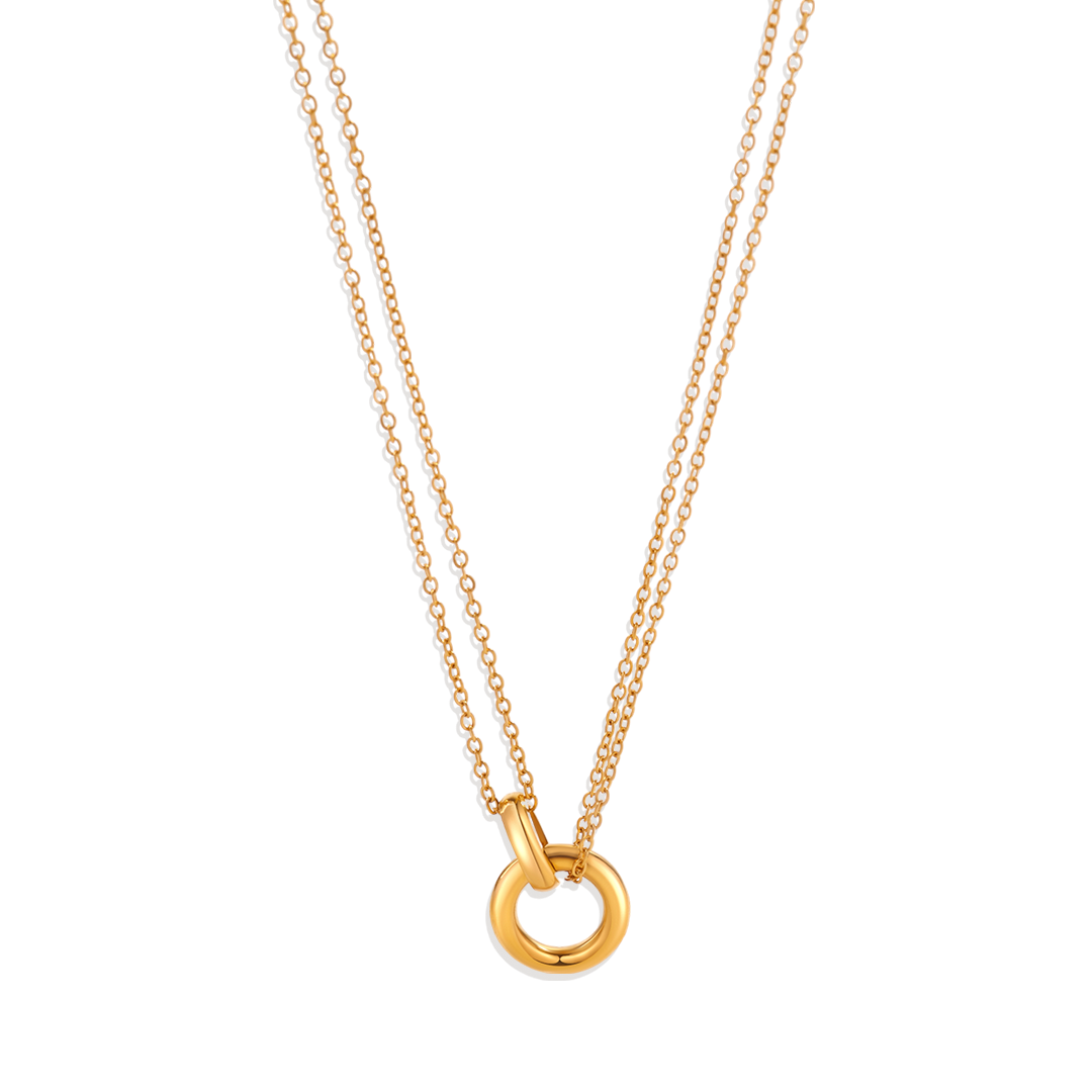 Double Chain Connection Necklace