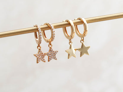 Star Huggie Earrings