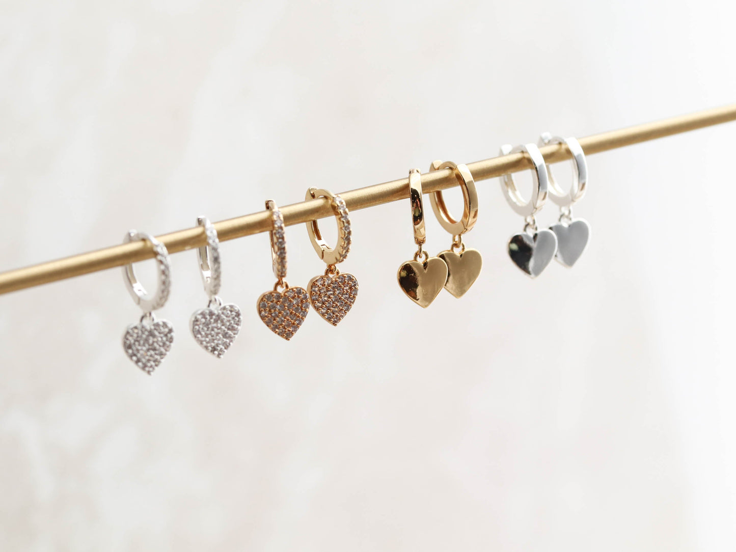 Heart Huggie Earrings