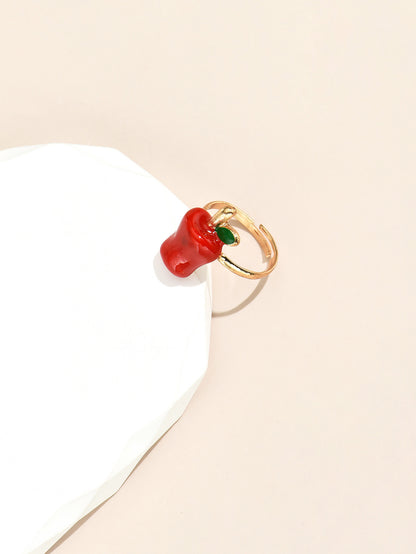 Enamel Apple Ring