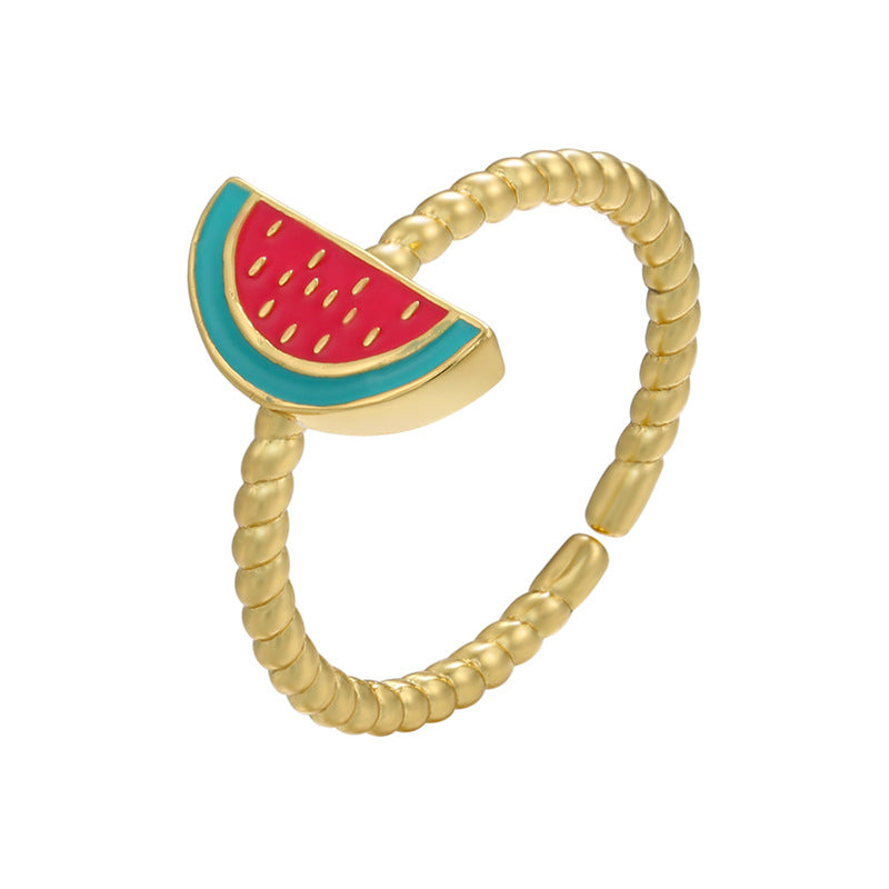 Enamel Watermelon Ring