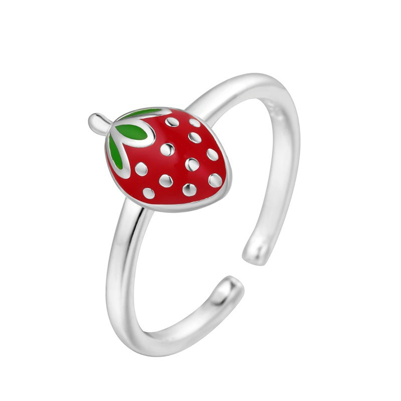 Enamel Strawberry Ring