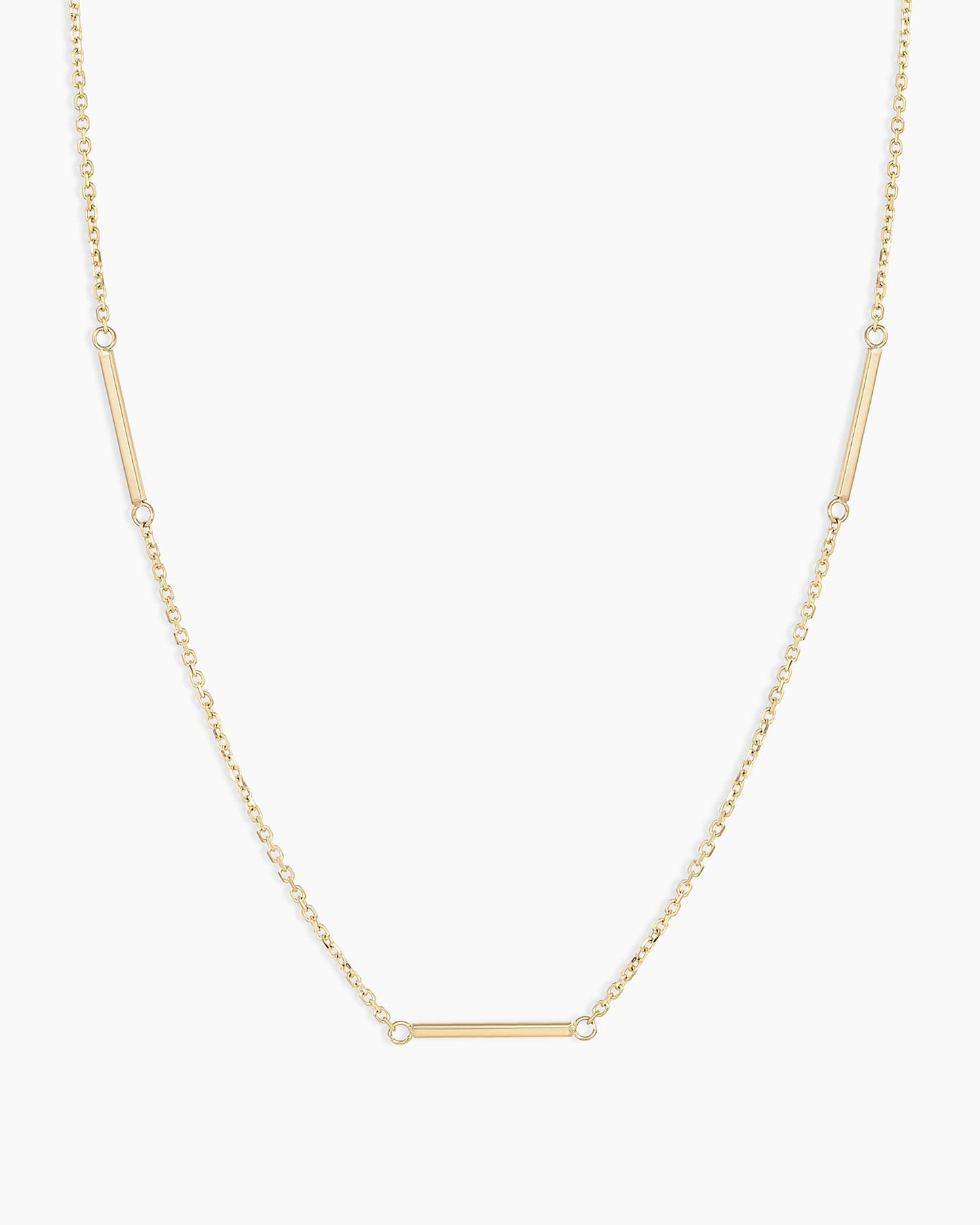 14k Gold Rose Bar Necklace