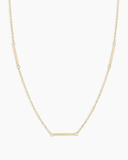 14k Gold Rose Bar Necklace