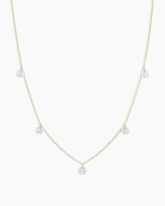 Floating Diamond Flutter Necklace