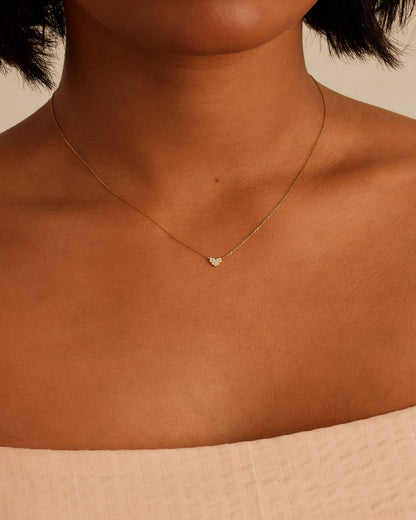 Diamond Pavé Mini Heart Necklace