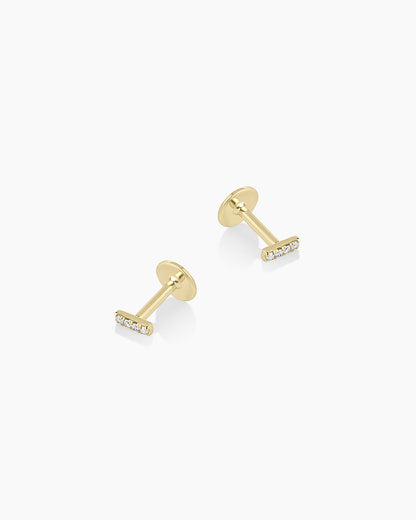 Diamond Pavé Bar Flat Back Studs