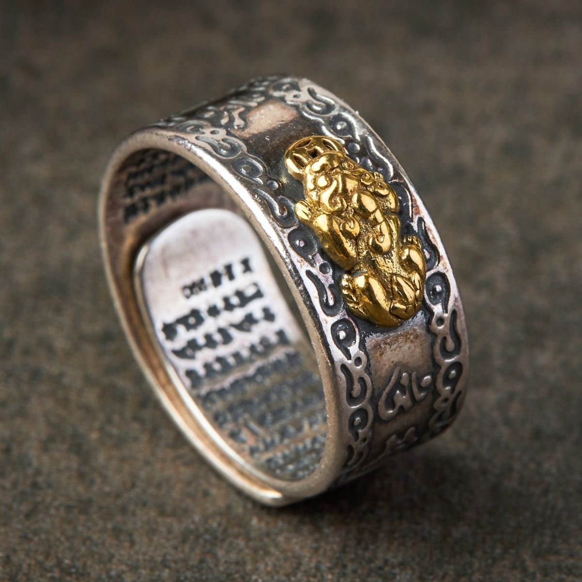 Feng Shui Pixiu Mantra Ring - Wealth & Protection