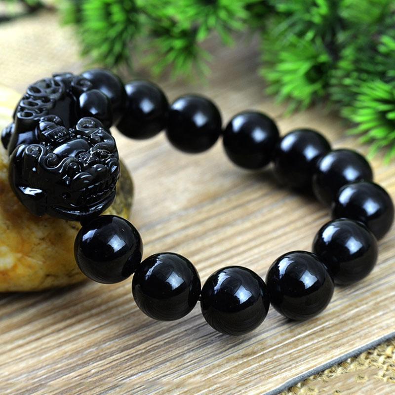 Black Obsidian Pixiu Bracelet - Wealth Protection