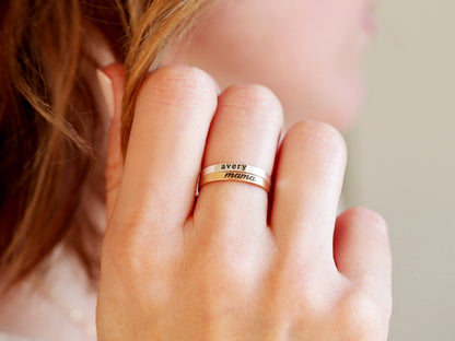 Engraved Flat Band Ring