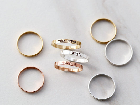 Engraved Flat Band Ring