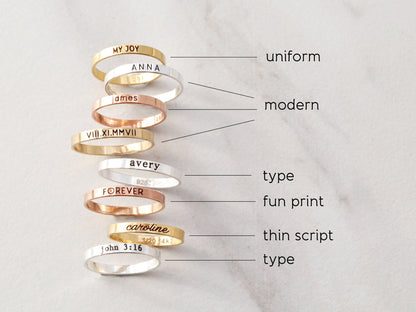 Engraved Flat Band Ring