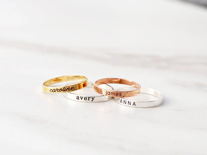 Engraved Flat Band Ring