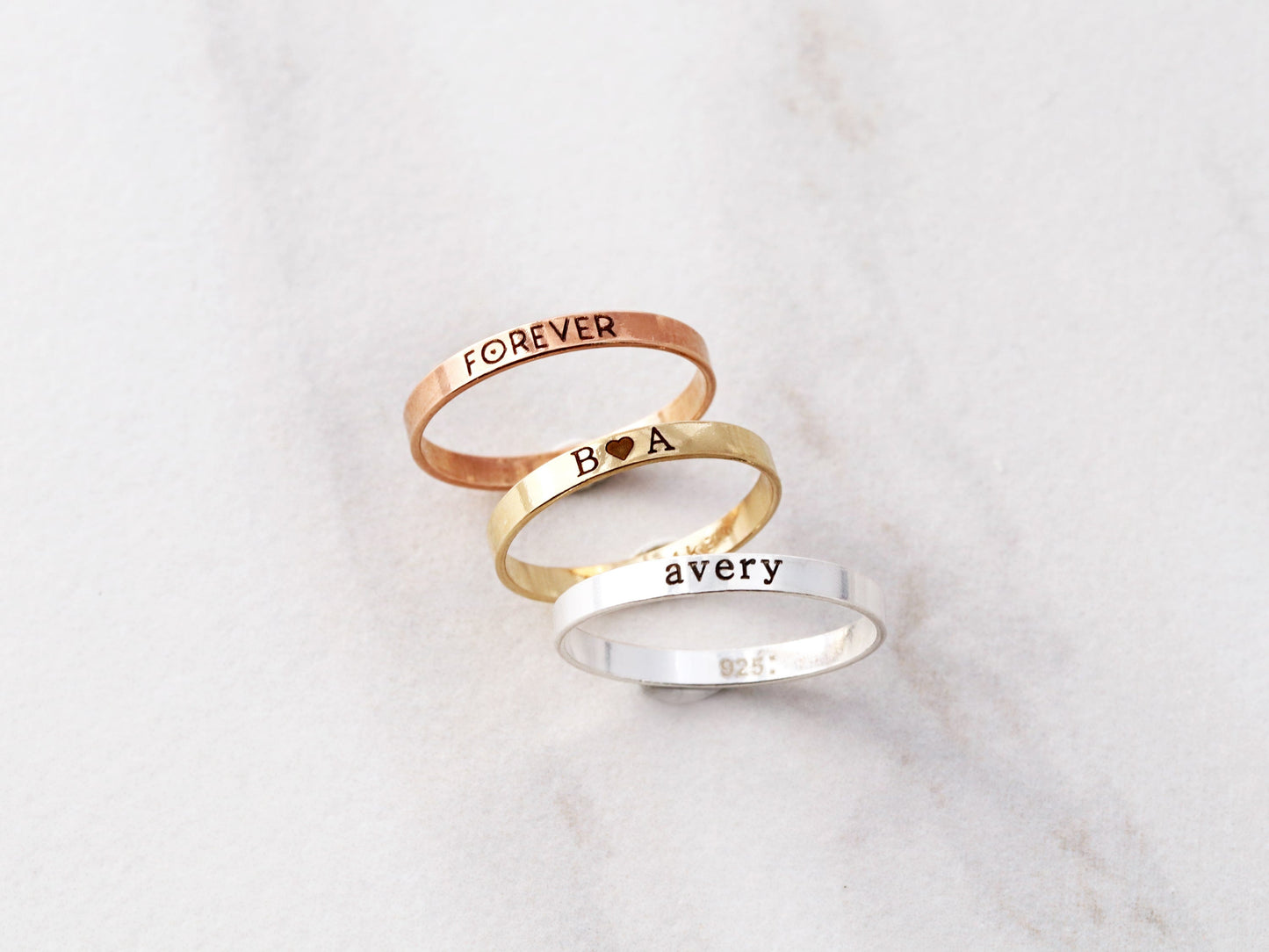 Engraved Flat Band Ring