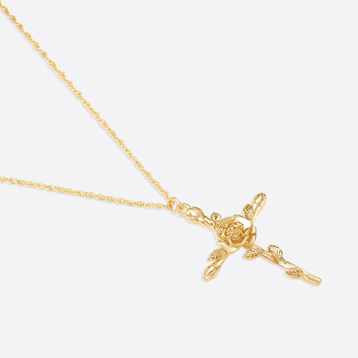 Floral Cross Pendant Necklace