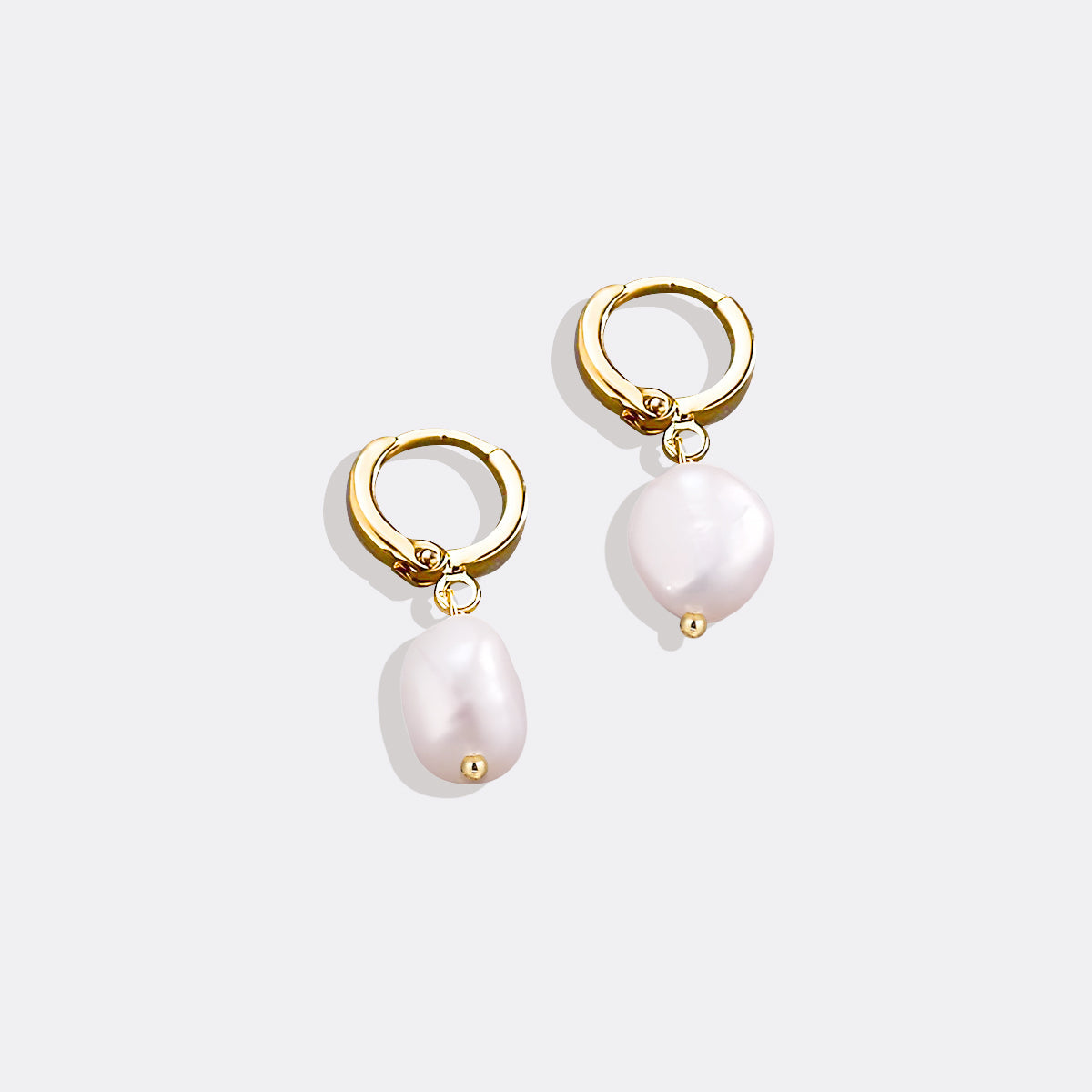 Freshwater Pearl Drop Huggie Earrings